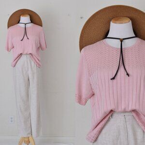 Vintage 80s Pullover‎ Pink Knit Top
